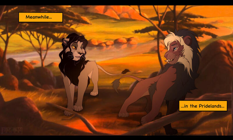 Old version of Mbali and Okoro returning to the Pridelands.