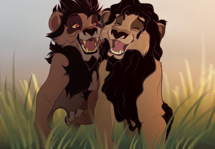 Mbali and Nuka recreating a scene from "Mufasa"