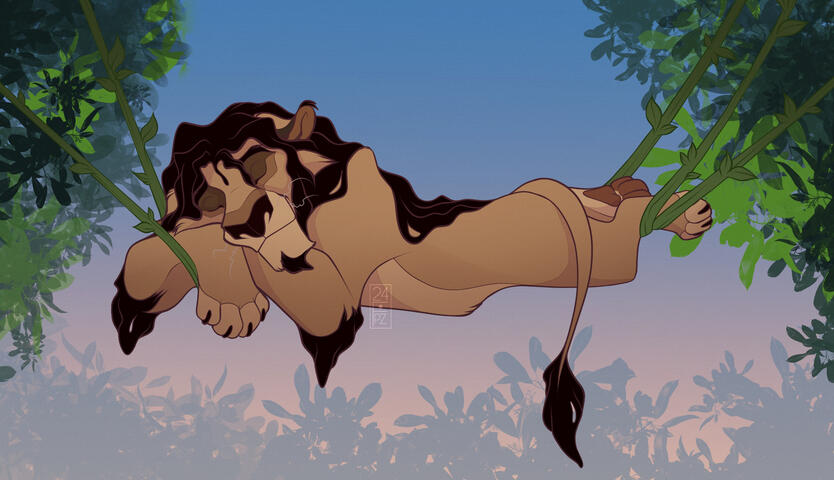 Mbali lounging in the trees.