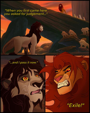 Simba, believing Mbali to be a traitor, exiles him from the Pridelands.
