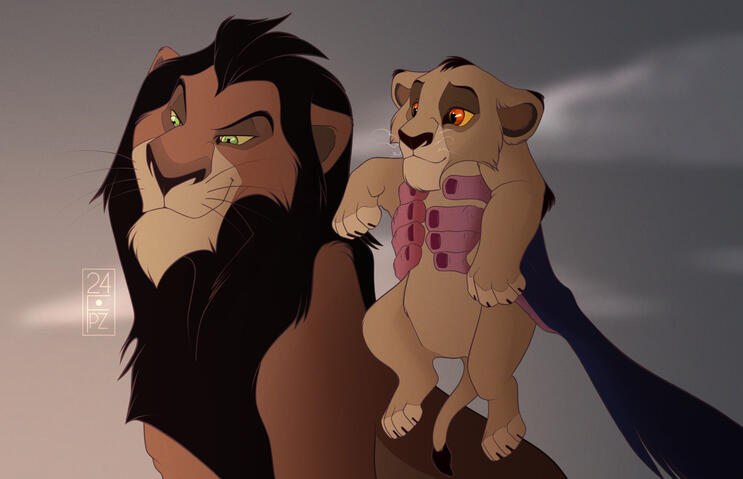 Scar introduces his son to the subjects of the Pridelands.