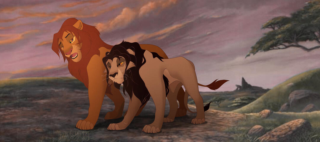 Simba and Mbali take a walk the morning after Sarabi&#39;s funeral.