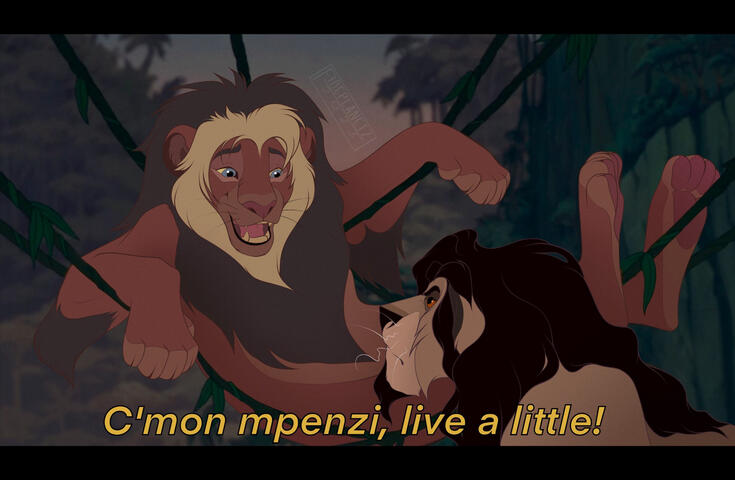 Okoro tries to ease Mbali&#39;s worries about the state of the Pridelands in his absence.